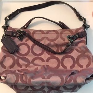 Plum colored logo Coach purse
